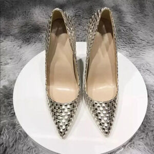 Beautiful Shiny Plaid Chic Women Stilettos  Heels